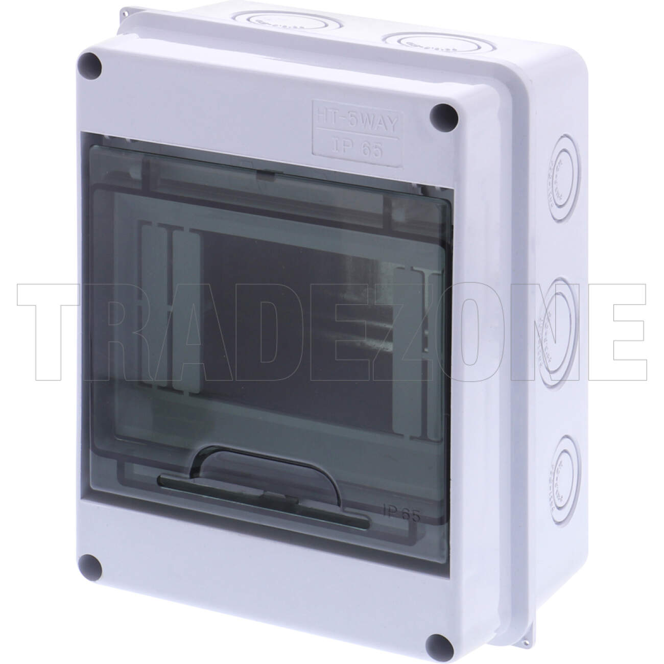 Powerwave 5 Pole IP65 Weatherproof Plastic Surface Mounted Switchboard Transparent Door Including Neutral & Earth Bar/Links