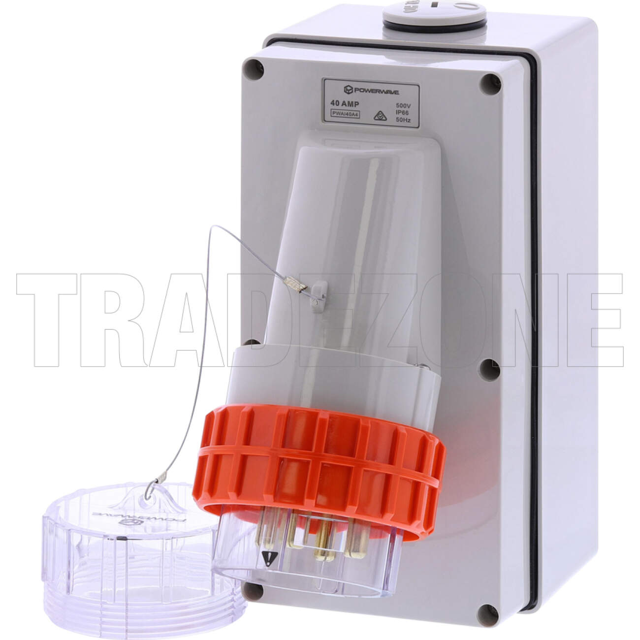 Powerwave 40 Amp 3 Phase 4 Pins IP66 Industrial Inlet Socket