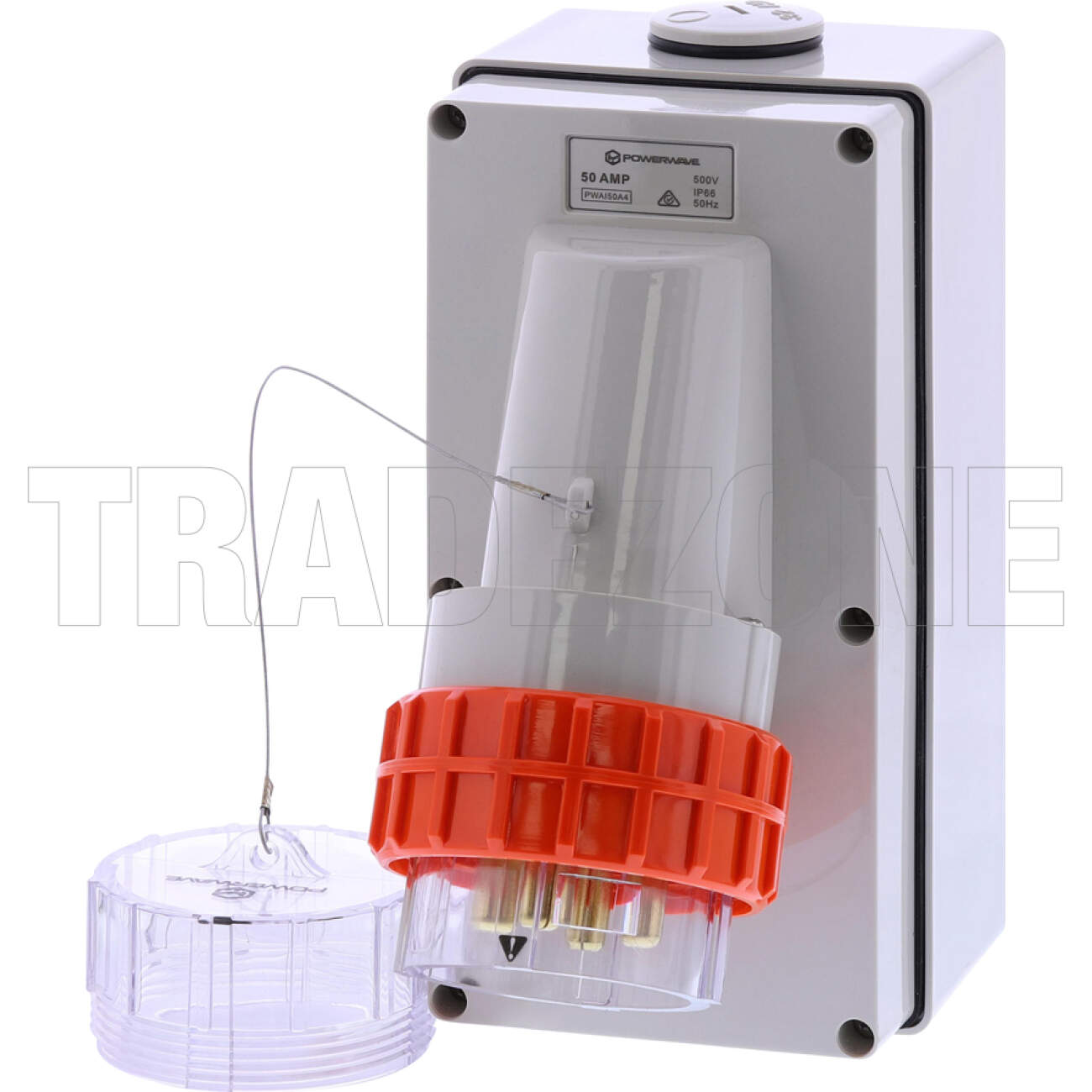 Powerwave 50 Amp 3 Phase 4 Pins IP66 Industrial Inlet Socket