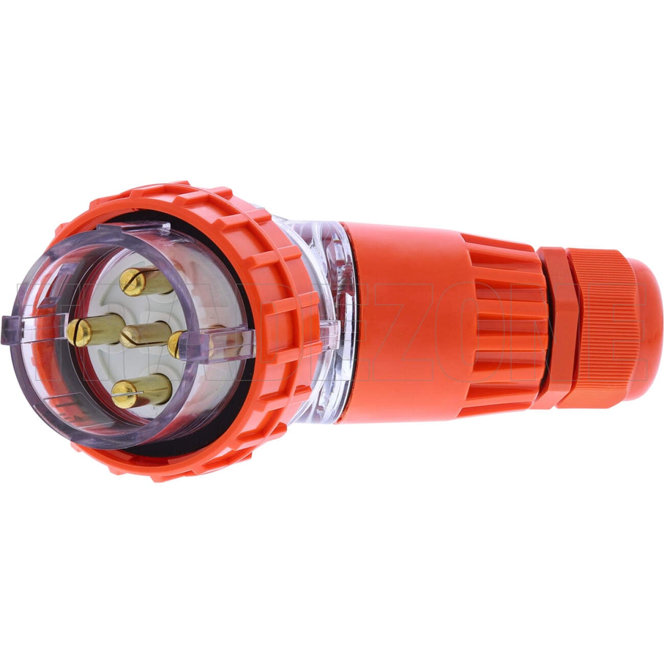 Powerwave 40 Amp 3 Phase 5 Round Pins IP66 Angled Industrial Plug