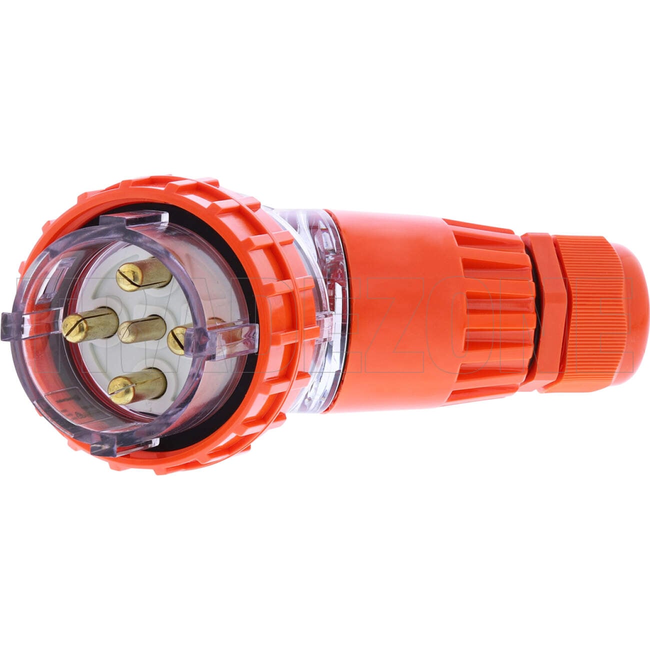 Powerwave 50 Amp 3 Phase 5 Round Pins IP66 Angled Industrial Plug