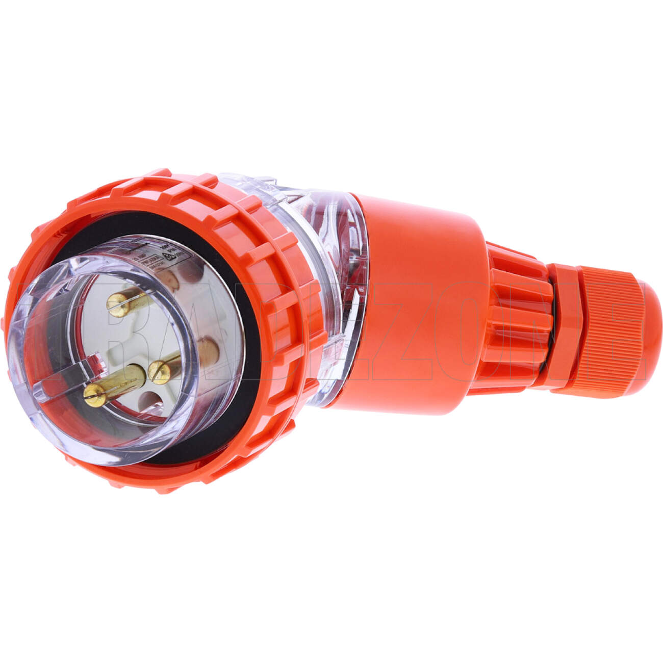 Powerwave 20 Amp Single Phase 3 Round Pins IP66 Angled Industrial Plug