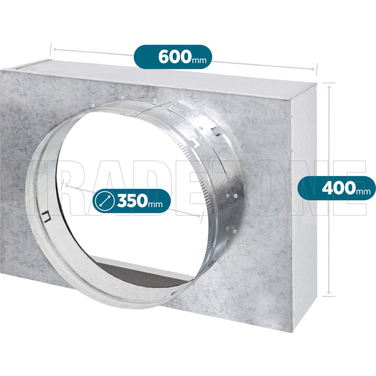 Powerwave Air 600mm x 400mm Return Air Insulated Box with 1 x 350mm Spigot