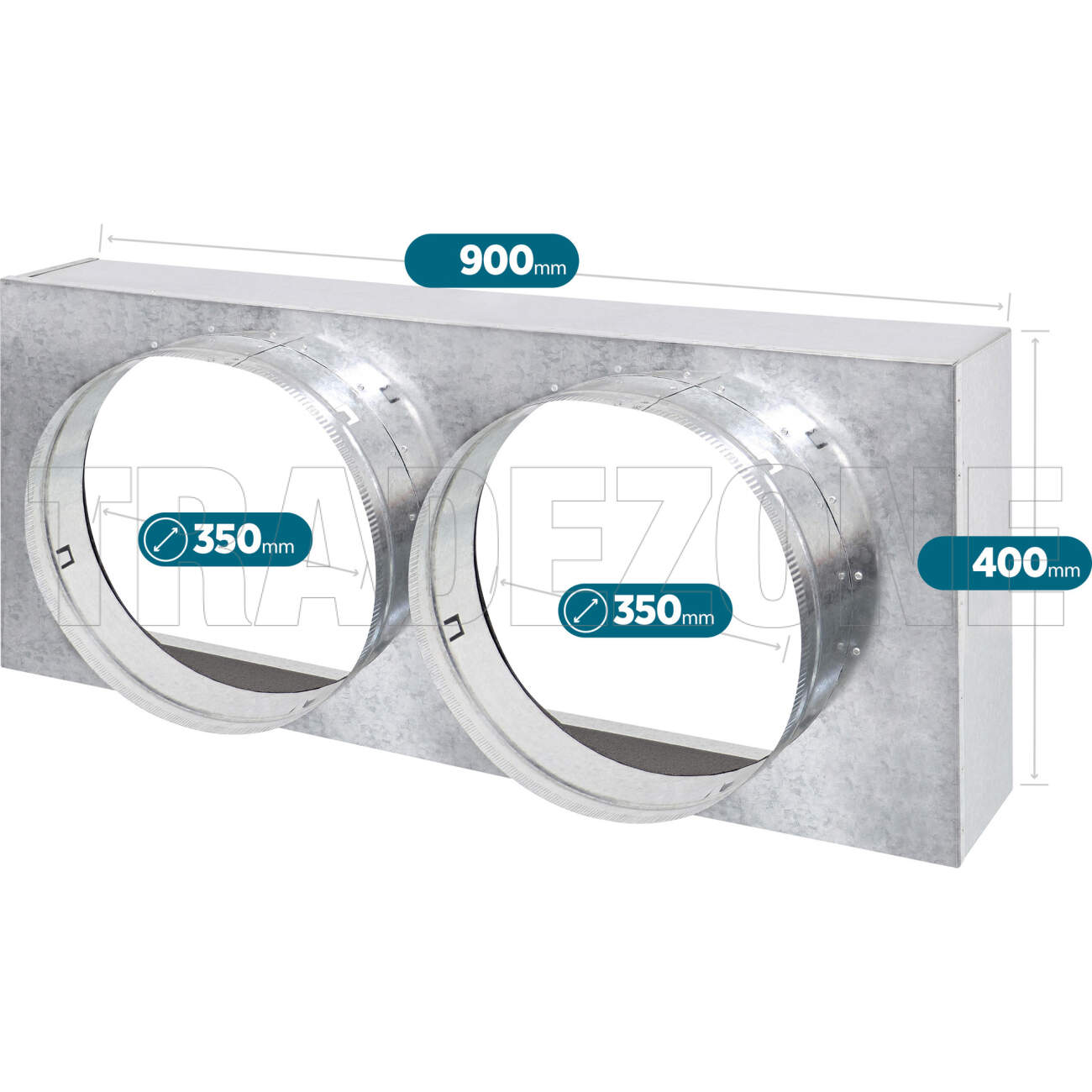 Powerwave Air 900mm x 400mm Return Air Insulated Box with 2 x 350mm Spigot