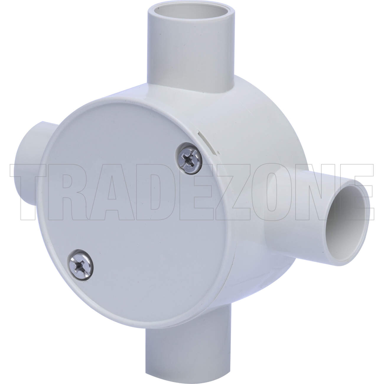 Powerwave 20mm 4 Way Shallow Round Junction Box Light Grey