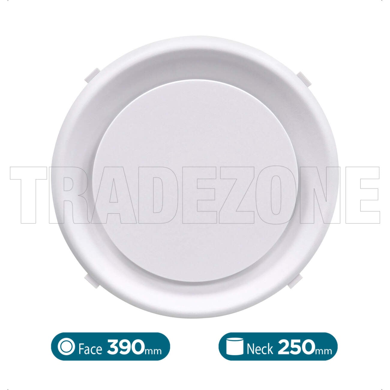 Powerwave Air 250mm Insulated Cone Ceiling Diffuser White