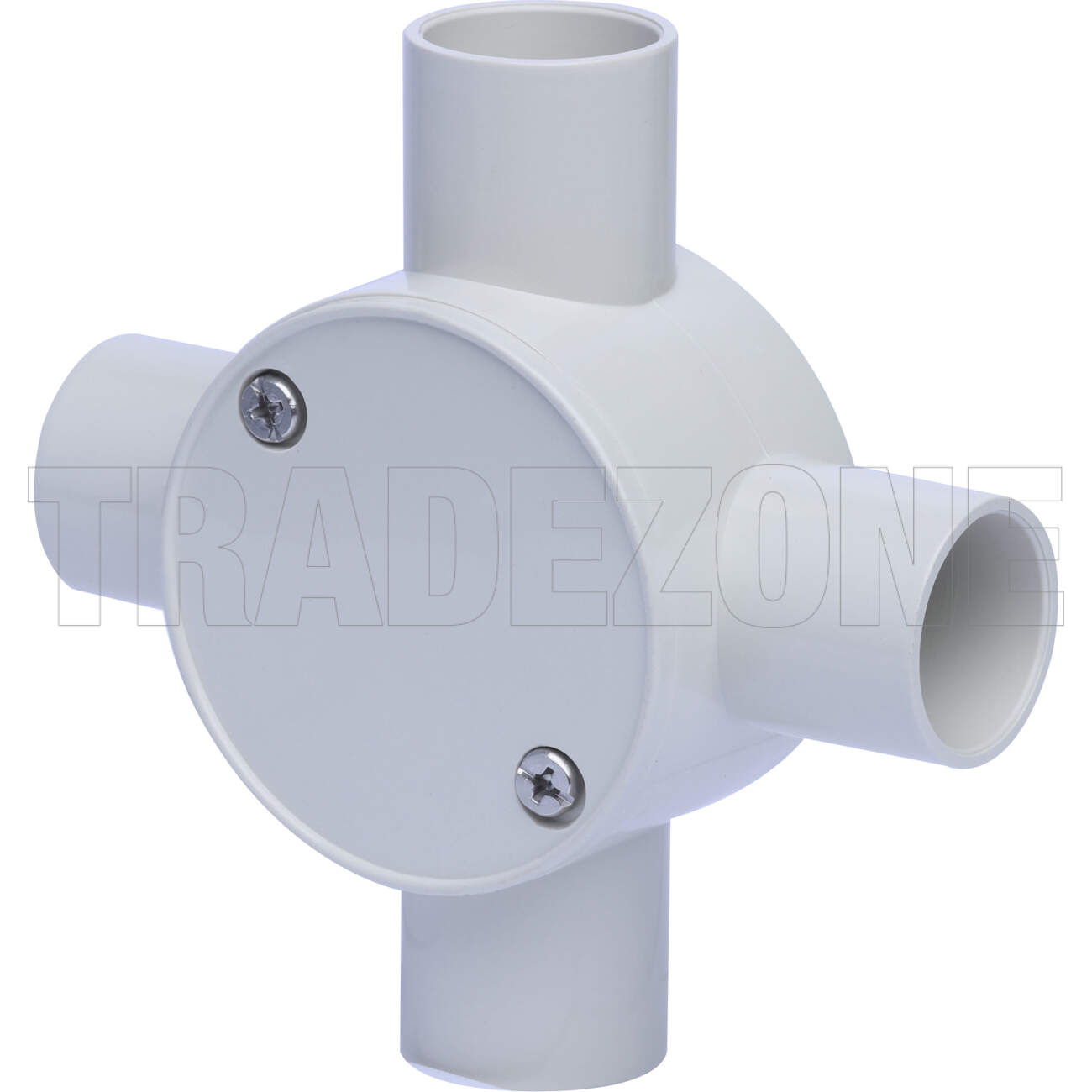 Powerwave 25mm 4 Way Shallow Round Junction Box Light Grey