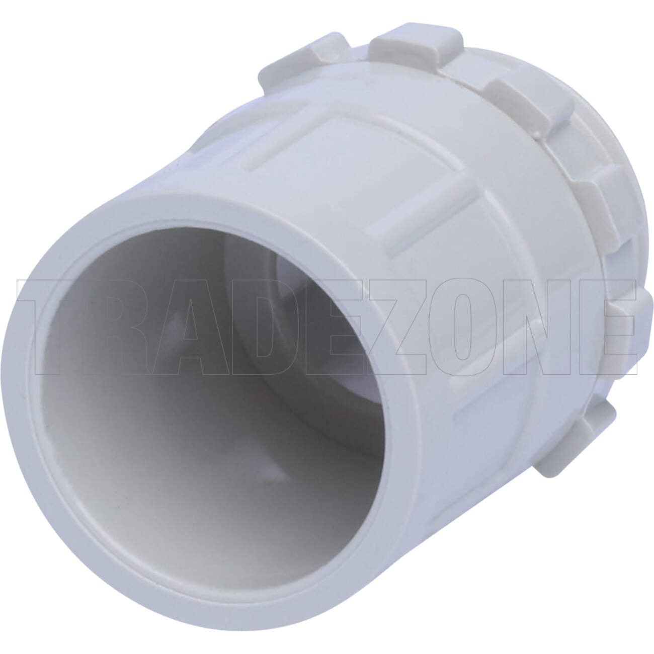 Powerwave 20mm Conduit Adaptor Plain to Screw with Locknut Light Grey