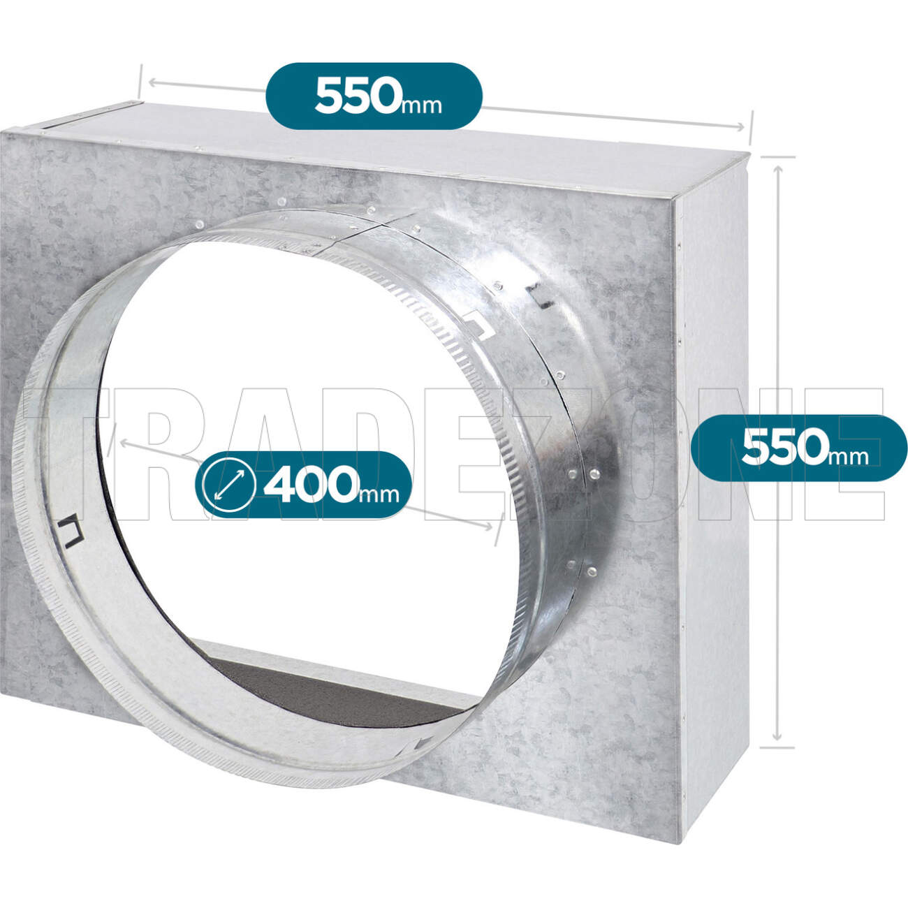 Powerwave Air 550mm x 550mm Return Air Insulated Box with 1 x 400mm Spigot