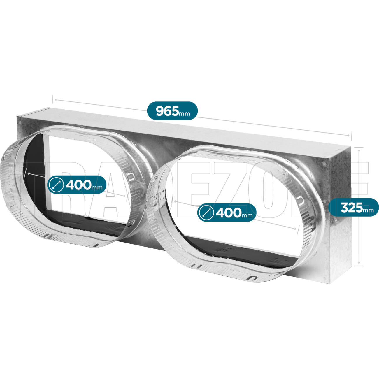 Powerwave Air 965mm x 325mm Return Air Insulated Box with 2 x 400mm Spigot Suitable for Hisense