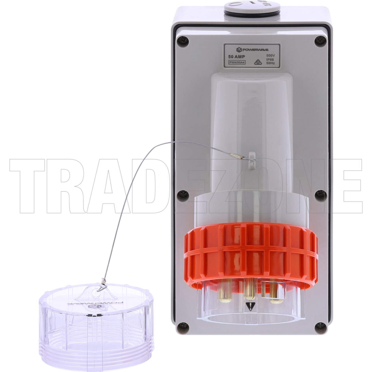 Powerwave 50 Amp 3 Phase 4 Pins IP66 Industrial Inlet Socket - Image 2