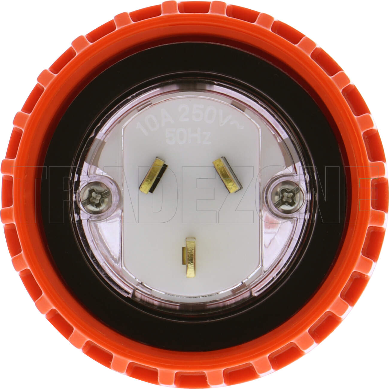Powerwave 10 Amp Single Phase 3 Flat Pins IP66 Straight Industrial Plug Orange - Image 2