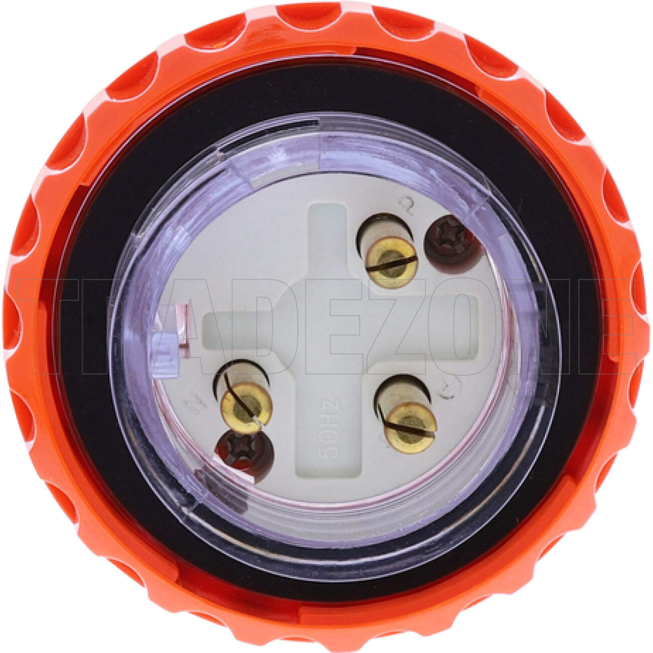 Powerwave 20 Amp Single Phase 3 Round Pins IP66 Straight Industrial Plug Orange - Image 2