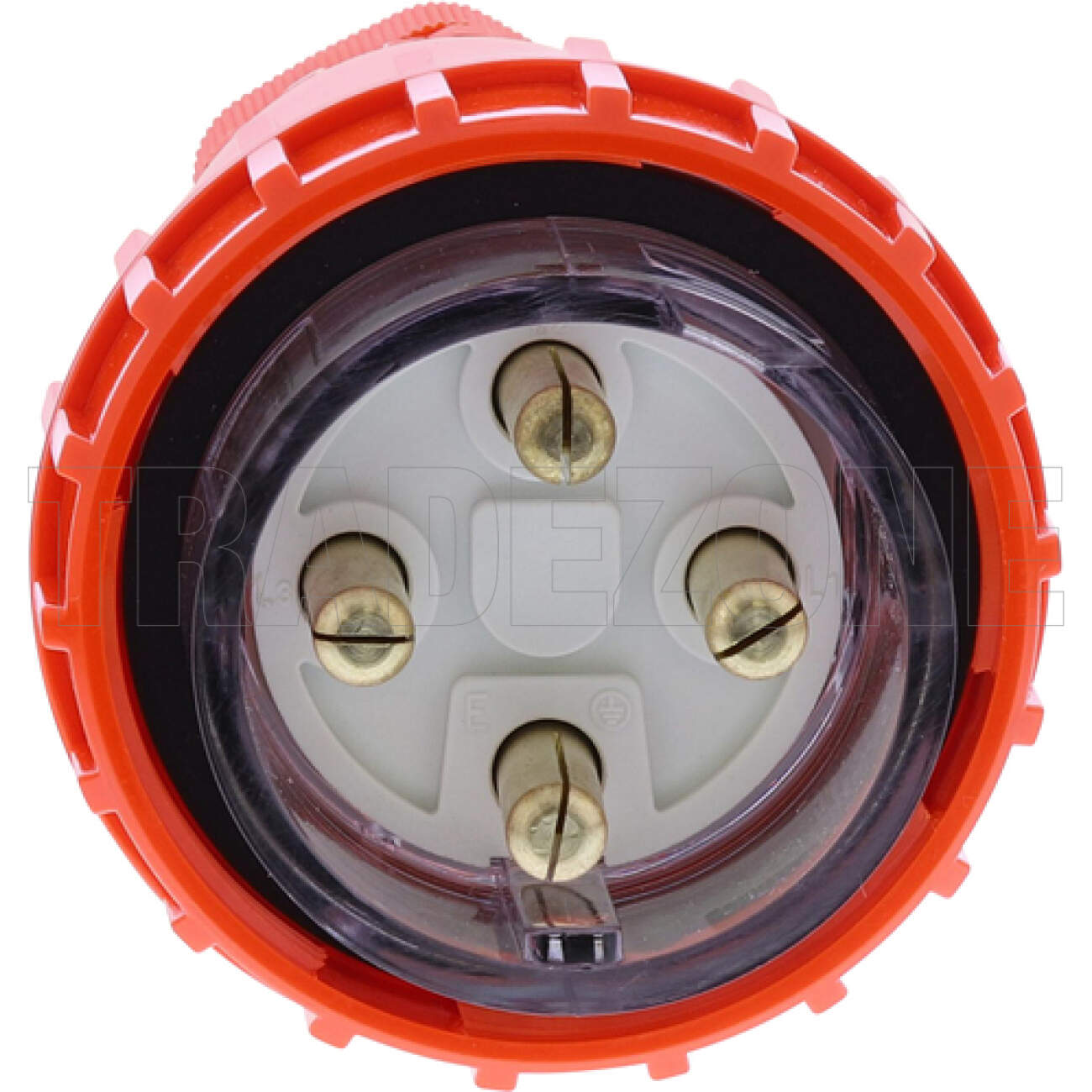 Powerwave 32 Amp 3 Phase 4 Round Pins IP66 Straight Industrial Plug Orange - Image 2