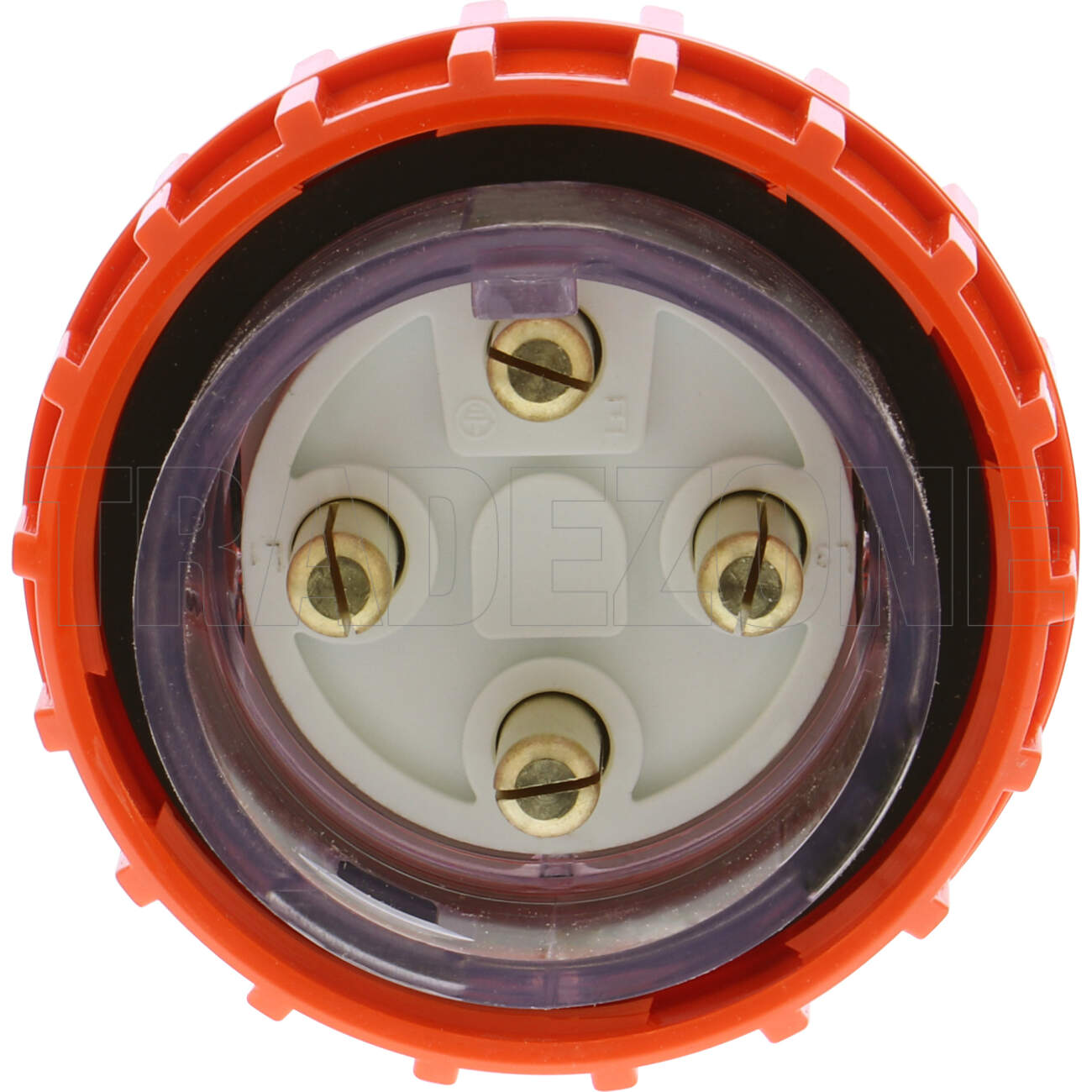 Powerwave 50 Amp 3 Phase 4 Round Pins IP66 Straight Industrial Plug Orange - Image 2