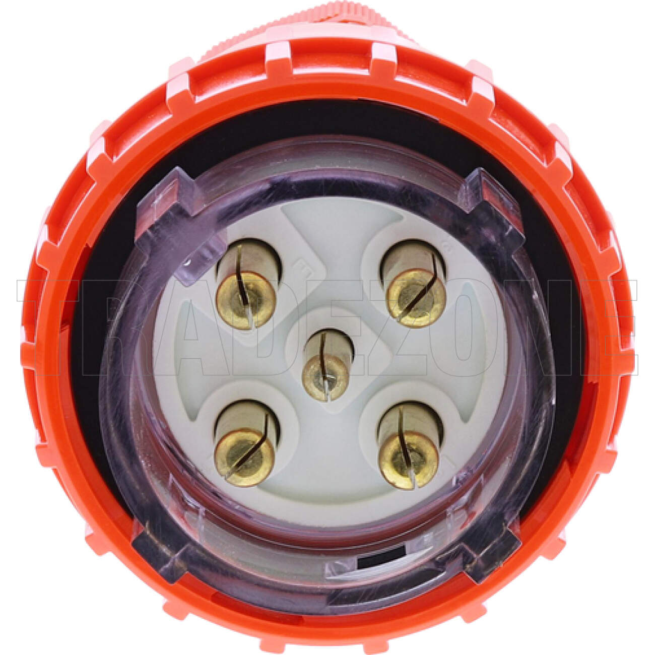 Powerwave 50 Amp 3 Phase 5 Round Pins IP66 Straight Industrial Plug Orange - Image 2