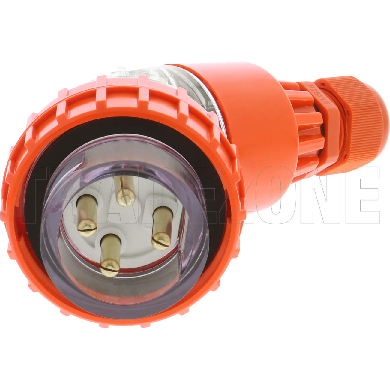 Powerwave 20 Amp 3 Phase 4 Round Pins IP66 Angled Industrial Plug - Image 2