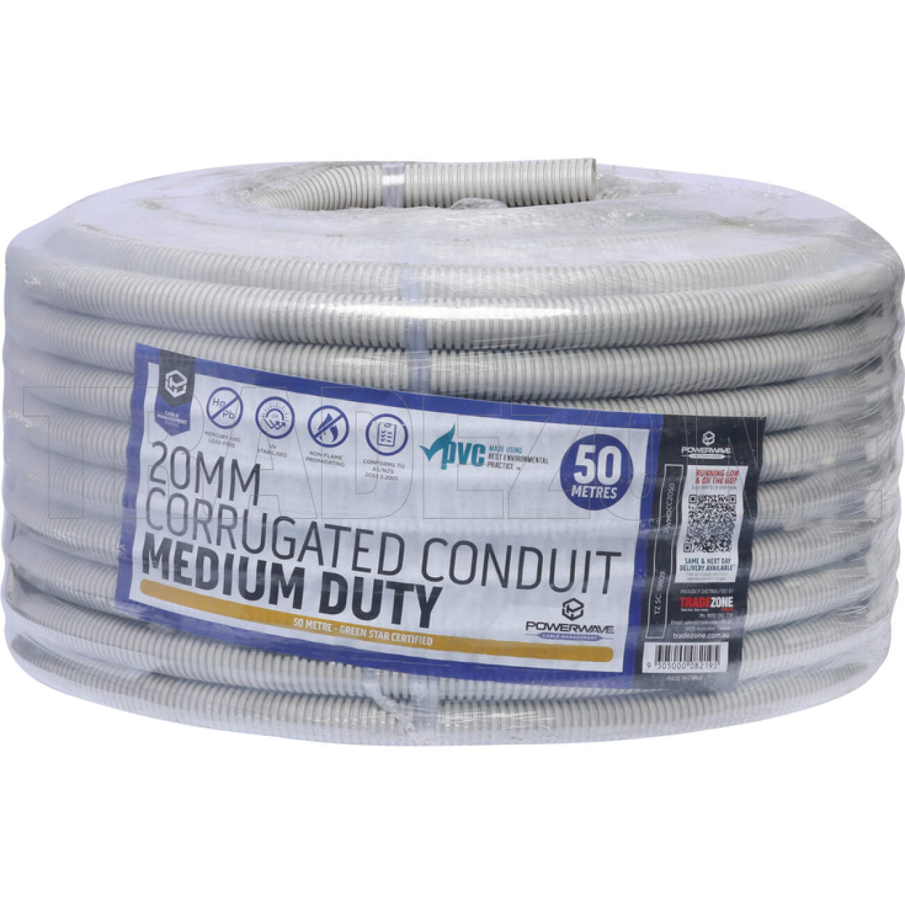 Powerwave 20mm Corrugated Conduit Medium Duty 50 Metre - Green Star Certified - Image 2