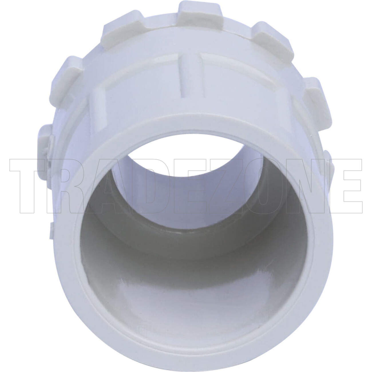 Powerwave 20mm Conduit Adaptor Plain to Screw with Locknut Light Grey - Image 2