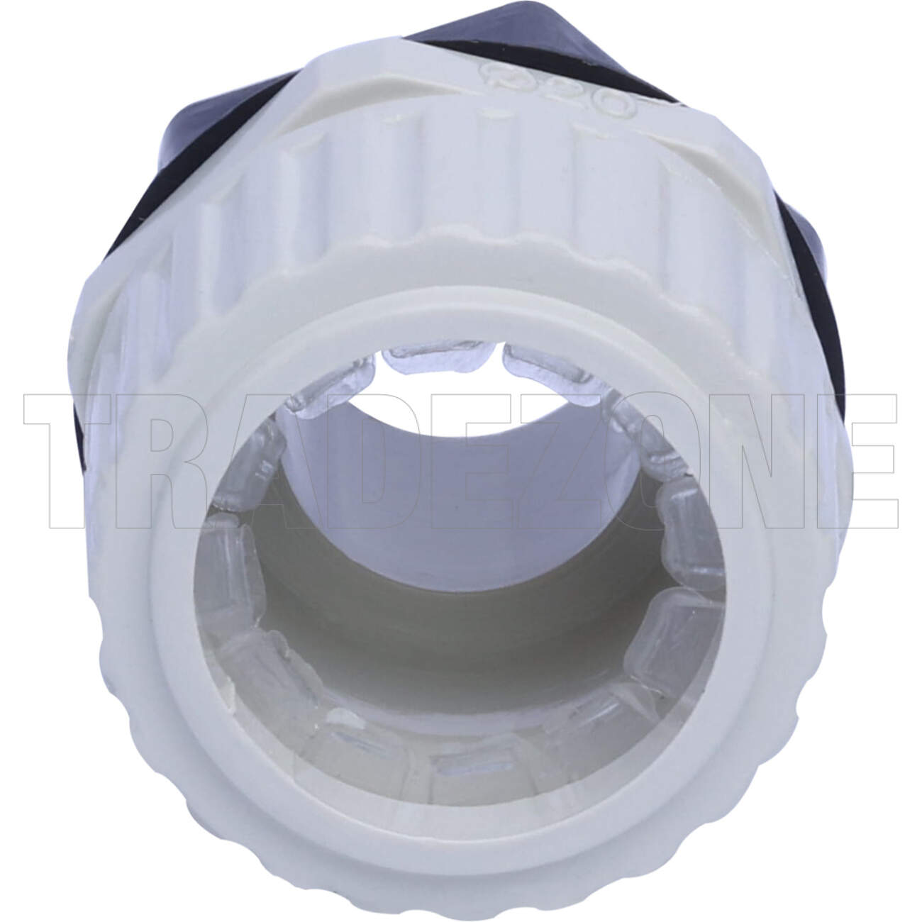 Powerwave 20mm Corrugated Conduit Straight Gland With Locknut Light Grey - Image 2
