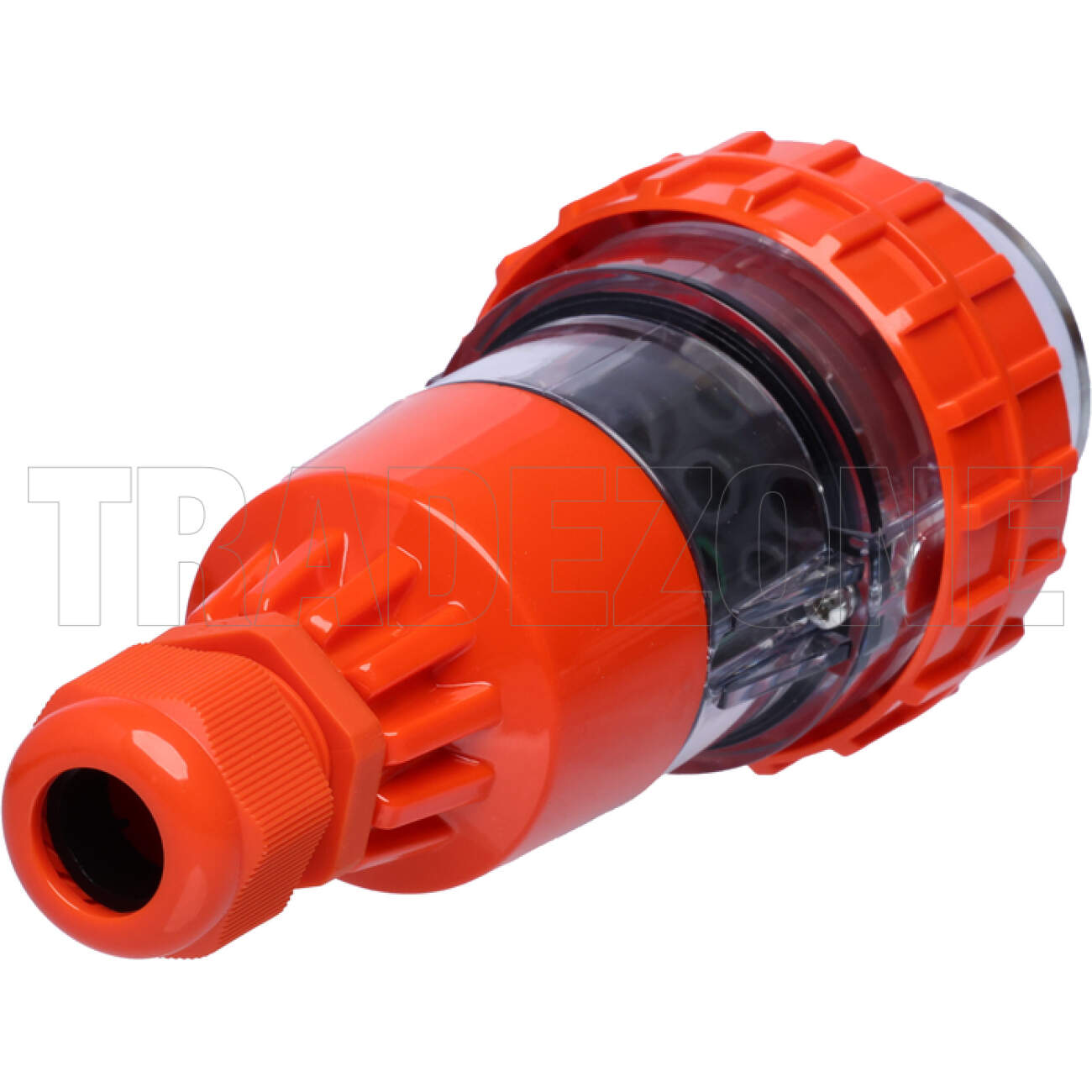 Powerwave 10 Amp 3 Phase 4 Round Pins IP66 Straight Industrial Plug Orange - Image 3