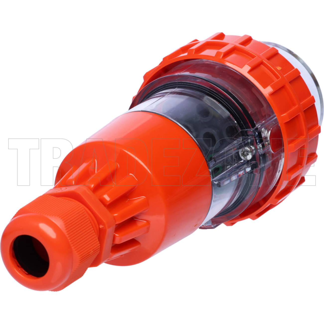Powerwave 20 Amp 3 Phase 4 Round Pins IP66 Straight Industrial Plug Orange - Image 3