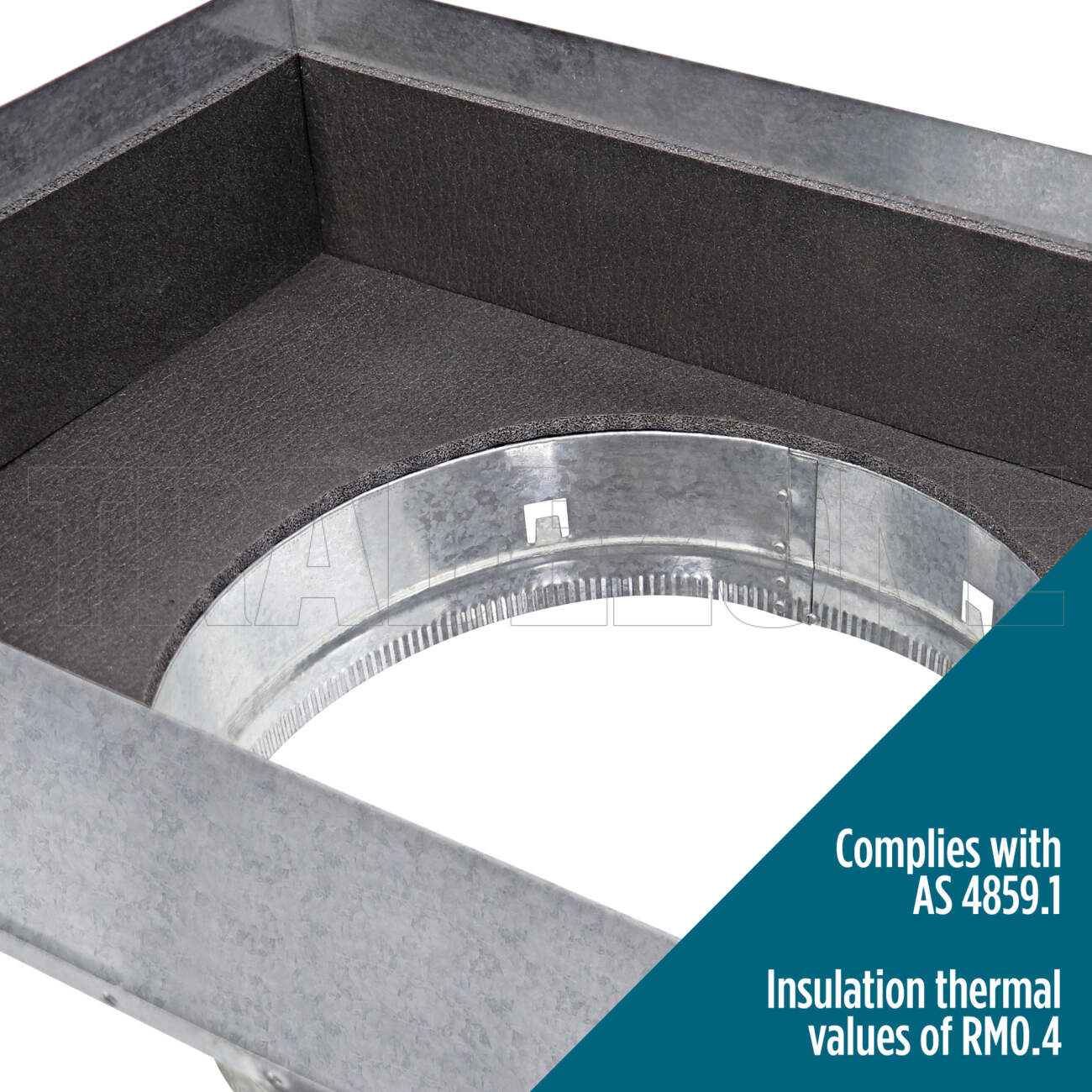 Powerwave Air 1150mm x 550mm Return Air Insulated Box with 2 x 400mm Spigot - Image 3