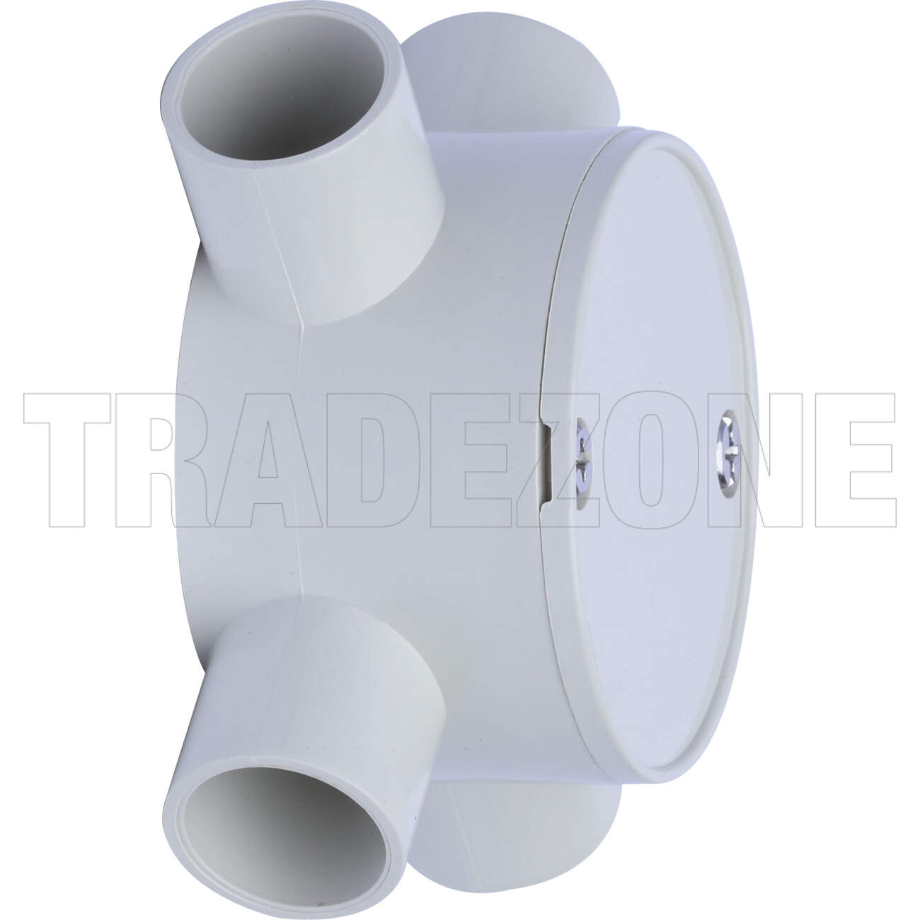 Powerwave 20mm 4 Way Shallow Round Junction Box Light Grey - Image 3