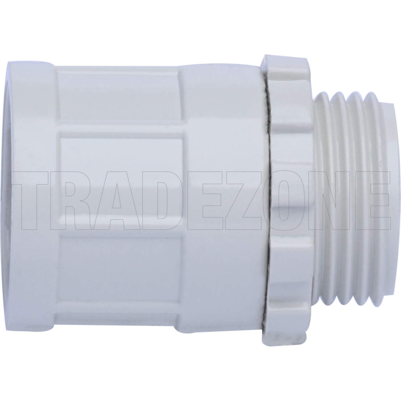Powerwave 20mm Conduit Adaptor Plain to Screw with Locknut Light Grey - Image 3