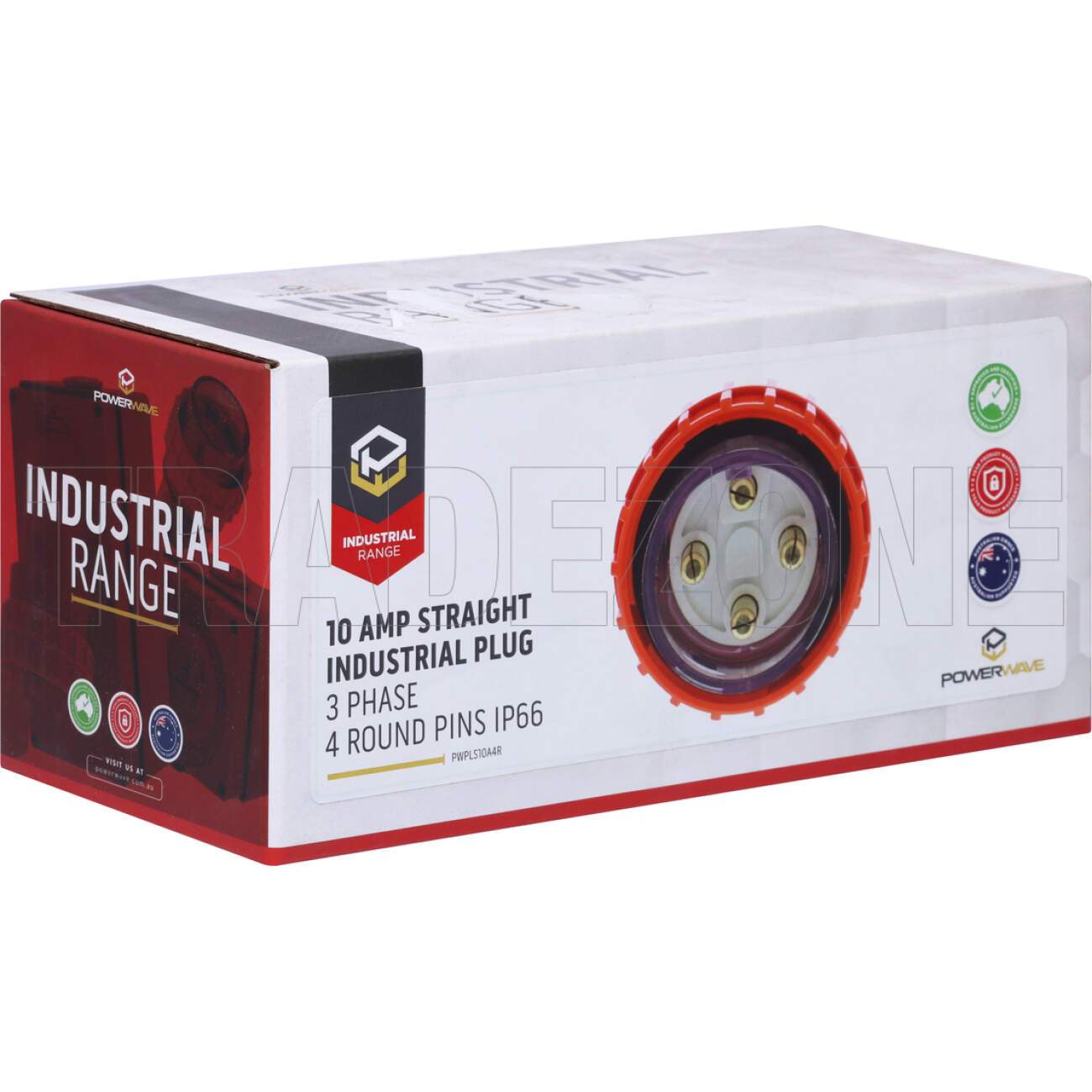 Powerwave 20 Amp 3 Phase 5 Round Pins IP66 Straight Industrial Plug Orange - Image 5