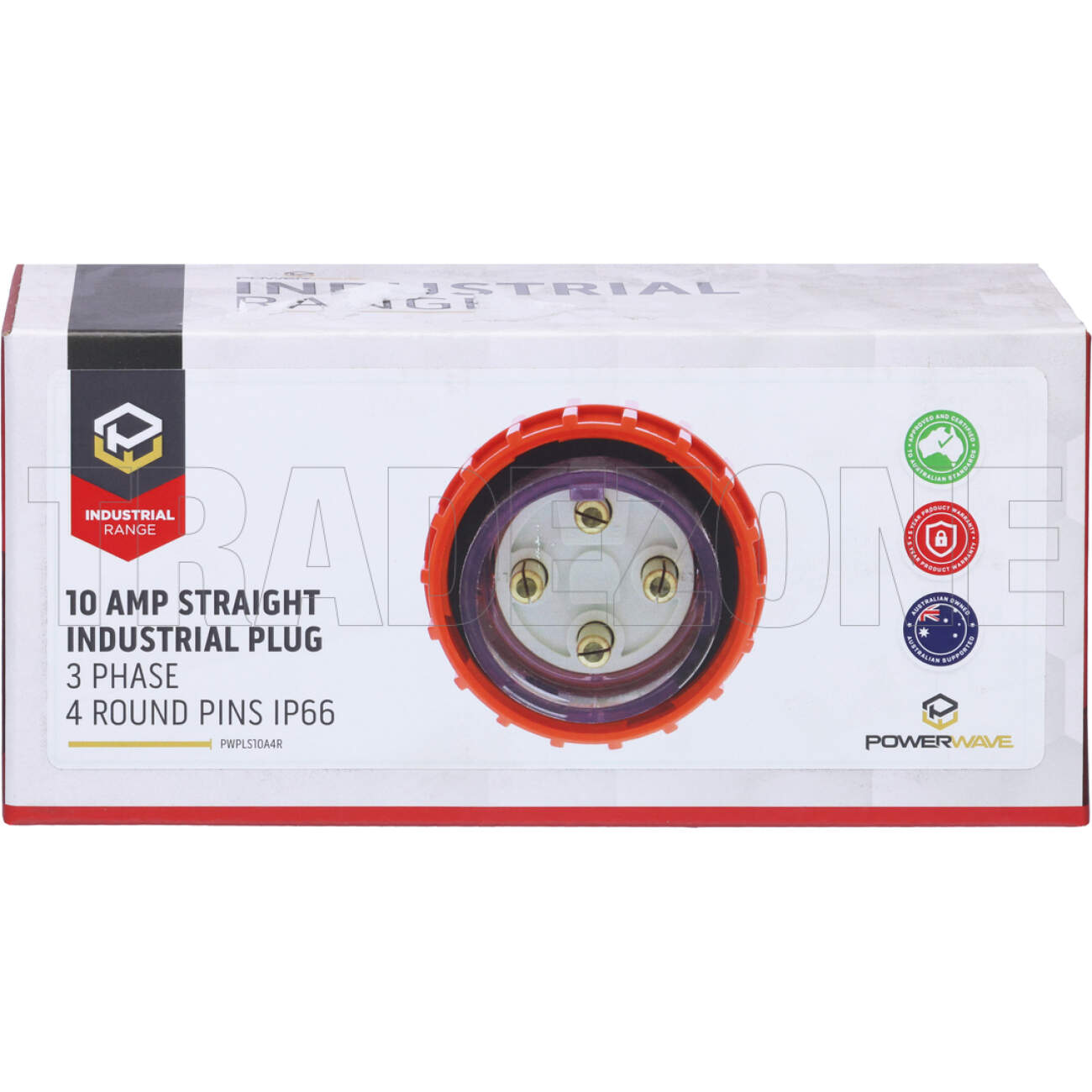 Powerwave 20 Amp 3 Phase 5 Round Pins IP66 Straight Industrial Plug Orange - Image 6